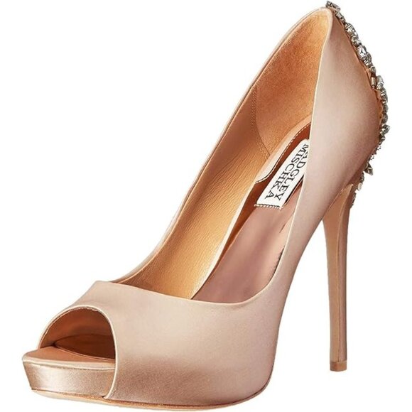 Badgley Mischka Women's Kiara Peep-Toe Evening Pumps - Picture 1 of 4